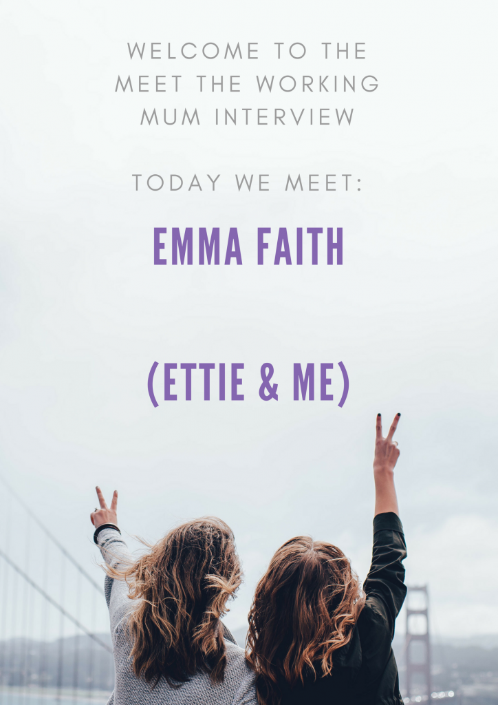 Two girls facing away doing the v sign introducing Emma Faith as this weeks Meet the Working Mum